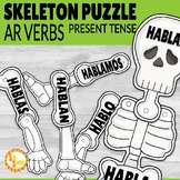 Spanish Present Tense AR Verbs Día de los Muertos Skeleton Puzzle