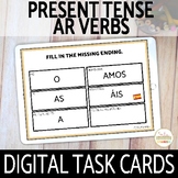 Spanish Present Tense AR Verbs DIGITAL Task Cards Boom Cards