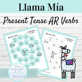 Spanish Present Tense AR Verbs Llama Mía Speaking Activity