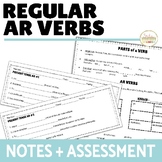 Present Tense Spanish AR Verbs Worksheets Notes and Assessment