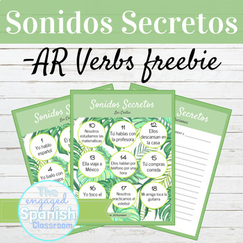 Preview of Spanish Present Tense AR Verbs Sonidos Secretos Speaking Activity