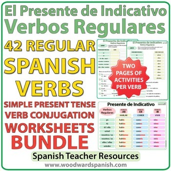 Preview of Spanish Present Tense BUNDLE - Regular Verbs Worksheets