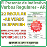 Spanish Present Tense Conjugation Worksheets - Regular AR Verbs