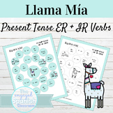 Spanish Present Tense ER and IR Verbs Llama Mía Speaking Activity