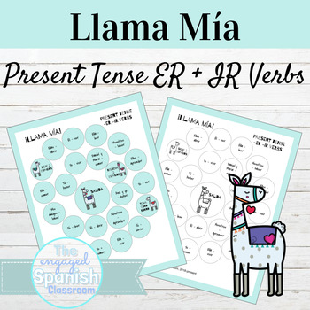 Preview of Spanish Present Tense ER and IR Verbs Llama Mía Speaking Activity