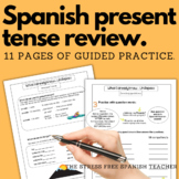 Spanish Present Tense REVIEW practice activities grammar n