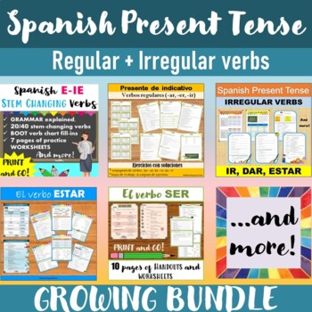 Preview of Spanish Present Tense - Regular + Irregular verbs