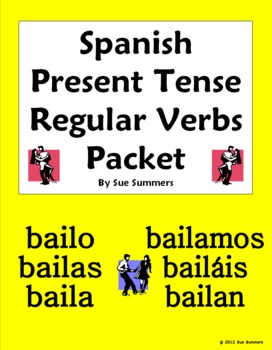 Preview of Spanish Present Tense Regular Verbs Bundle