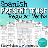 Spanish Present Tense Regular Verbs Conjugation Study Guid