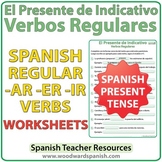 Spanish Present Tense - Regular Verbs Worksheets