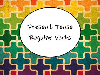 Preview of Spanish Present Tense Regular Verbs (-ar, -er, -ir) PowerPoint Slideshow