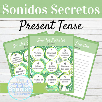 Preview of Spanish Present Tense Sonidos Secretos Speaking Activity