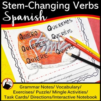 Preview of Stem Changing Verbs in Spanish - Present Tense Shoe Verbs (e-ie) (o-ue) (e-i)