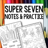 Spanish Present Tense Super Seven Verbs Guided Notes and W