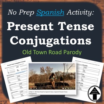 Preview of Spanish Present Tense Verb Conjugations Song + Worksheet Easy Sub Plans