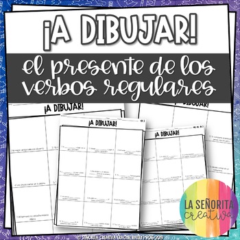 Preview of Spanish Present Tense Verbs Drawing Activity