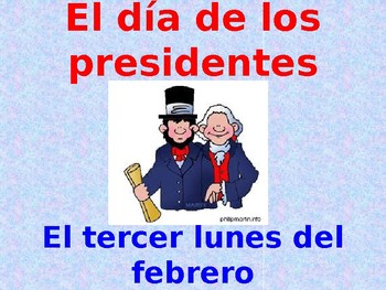 Preview of Spanish President's Day PowerPoint (Día de los presidentes)