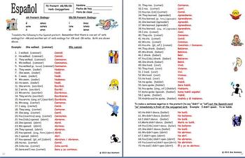 Spanish Preterit 70 AR/ER/IR Regular Verb Conjugations Worksheet by Sue