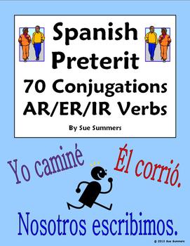 Preview of Spanish Preterite Conjugations 70 AR/ER/IR Regular Verb Worksheet