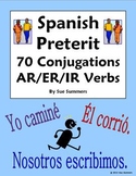 Spanish Preterite Conjugations 70 AR/ER/IR Regular Verb Worksheet