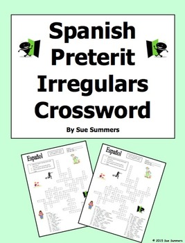 Preview of Spanish Preterite Irregular Verbs Crossword Puzzle and Image IDs