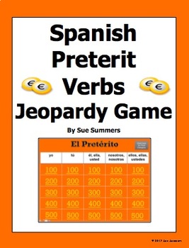 Preview of Spanish Preterit / Preterite Irregular Verbs Jeopardy Game - Pretérito