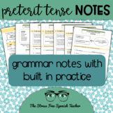 Spanish Preterit Notes Handout with Built In Practice and Review