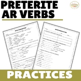 Preterite Tense Spanish Worksheets AR Regular Verbs Practi