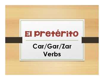 Preview of Spanish Preterite Car Gar Zar Notes With Video