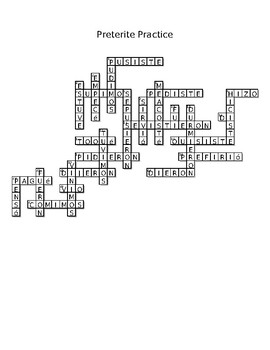 Spanish Preterite Crossword Puzzle by Hilaire Halsch | TpT