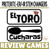 Spanish Preterite ER IR STEM CHANGING Verbs Review Game Pack