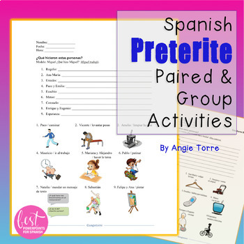 Preview of Spanish Preterite Tense El pretérito Paired and Group Activities