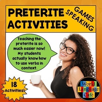 Preview of SPANISH PRETERITE GAMES ⭐ Speaking Writing Activities to Engage Your Students