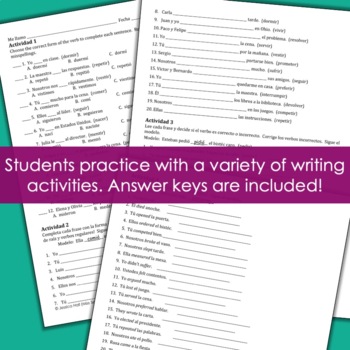 spanish preterite ir stem changing verbs writing