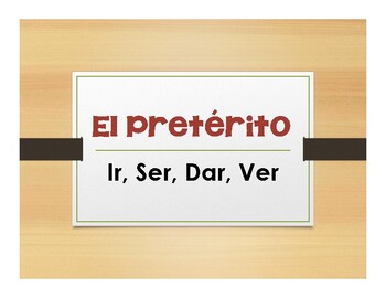 Preview of Spanish Preterite Ir Ser Dar Ver Notes With Video