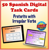 Spanish Preterite (Irregular Verbs) Digital Task Cards (50