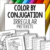 Spanish Preterite Irregulars color by conjugation activity
