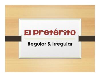 Preview of Spanish Preterite Notes With Video