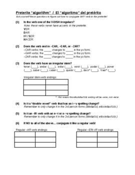 Preview of Spanish Preterite Tense Study Guide  -  Guía de estudios con el pretérito