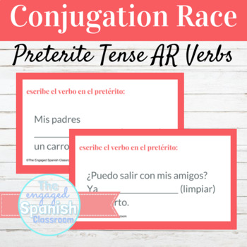 Preview of Spanish Preterite Tense AR Verbs Word Race FREE