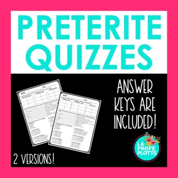 Preview of Preterite Tense Quiz or Worksheet | Printable Spanish Assessment