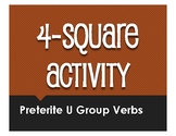 Spanish Preterite U Group Four Square Activity
