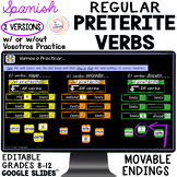 Spanish Preterite Verb Conjugation Practice Activities Reg