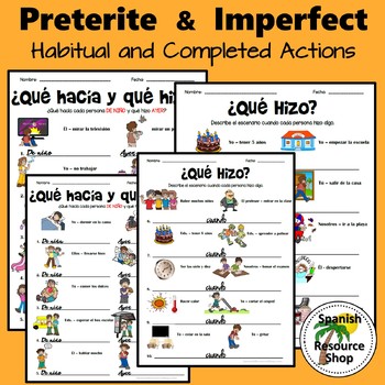 Preview of Spanish Preterite and Imperfect Habitual and Completed Actions Practice