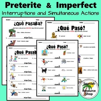 Preview of Spanish Preterite and Imperfect Interruptions and Simultaneous Actions Practice