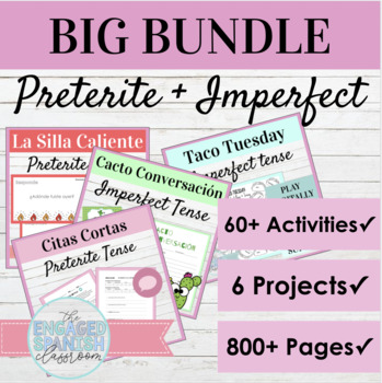 Preview of Spanish Preterite and Imperfect Tense Activities BIG BUNDLE