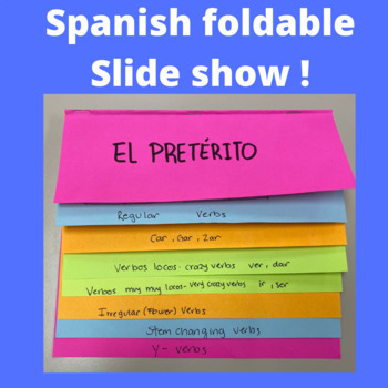 Preview of Spanish- Preterite foldable. El preterito