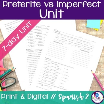 Preview of Spanish Preterite vs Imperfect Unit - el pretérito imperfecto activities