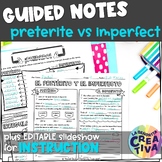 Spanish Preterite vs Imperfect Guided Notes and Slideshow
