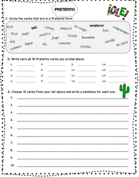 Spanish Preterito: Simple, engaging and fun activities to practice Past ...